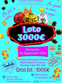 Image Méga loto 3000 Euros au profit de l'école Saint Joseph (photo 1)