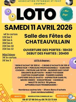 Image Super loto à chateauvillain le samedi 11 avril 2026 (photo 1)