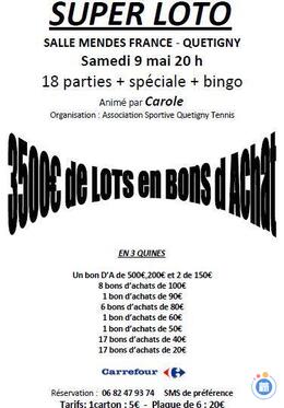 Image Loto de l'asquetigny tennis 18 parties speciale et bingo (photo 1)
