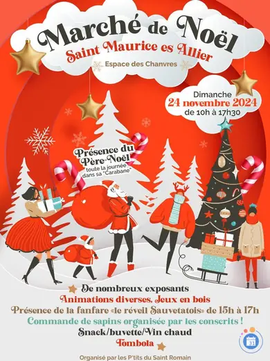 Affiche Marché de Noël 2024 de St Maurice es Allier (63)