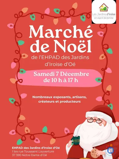Affiche Marché de Noël de l'EHPAD des Jardins d'Iroise d'Oé