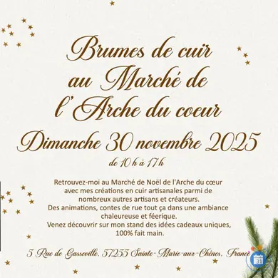 Affiche Brumes de cuir au marché de noel de l'Arche du coeur