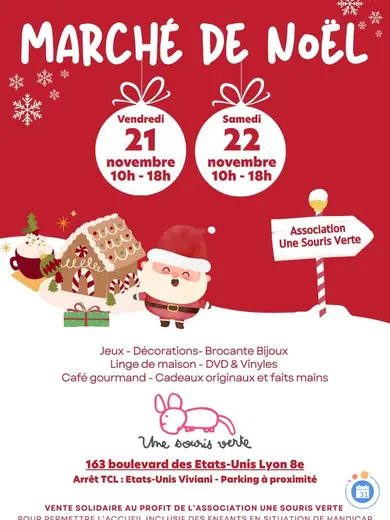 Affiche Marché de Noël de l'association Une Souris Verte