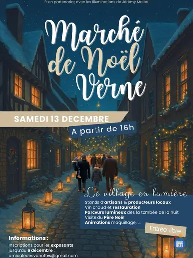 Affiche Marché de noël nocturne à Verne - Le village en lumière