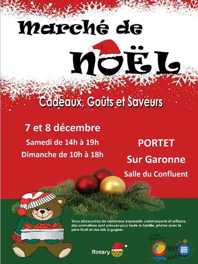 Affiche Marché de Noël de Portet sur Garonne. Edition 2025