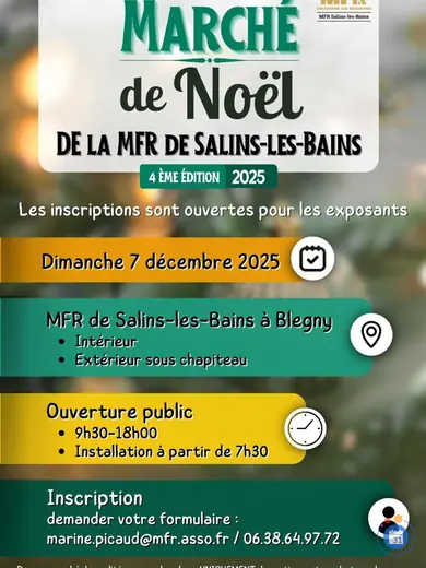 Affiche Marché de Noël de la MFR de Salins les Bains - Dim 07 Déc 25