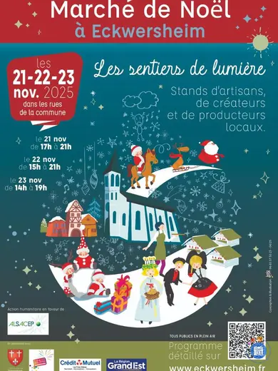 Affiche Marché de Noël d'Eckwersheim - Les Sentiers de Lumière