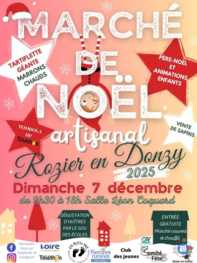 Affiche Marché de Noël artisanal couvert