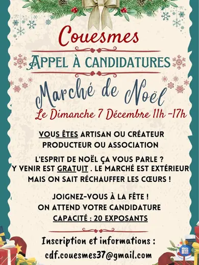 Affiche Marche de noel artisanal et gourmand