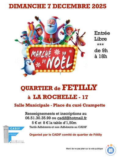 Affiche Marche de noël de fetilly à la rochelle