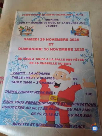 Affiche marché de noël et bourse aux jouets