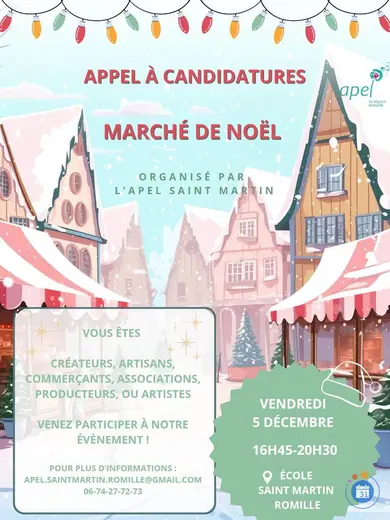 Affiche Marché de Noël apel saint martin romille