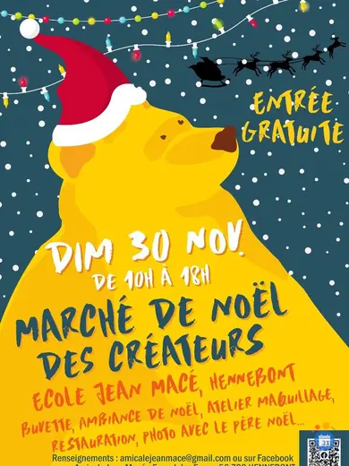 Affiche 4ème Marché de Noël des Créateurs - Ecole Jean Macé