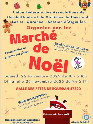 Affiche 1er Marché de Noël de l’UFAC 47 - section Aiguillon