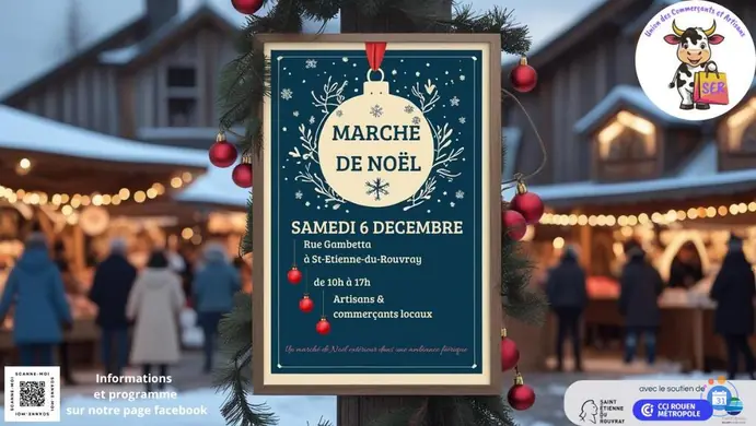 Affiche Marche de noel samedi 6 decembre a st etienne du rouvray