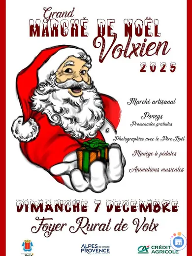 Affiche Grand Marché de Noël Volxien 2025