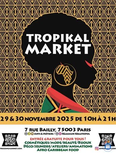 Affiche Tropikal Market, marché de Noël Afro-caribéen
