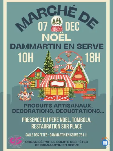 Affiche Marché de noel a Dammartin en serve organisé par le CDF78111
