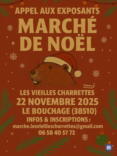 Affiche Marché de Noël 2025, Les Vieilles Charrettes