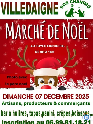 Affiche marché de noël de sos chanimo