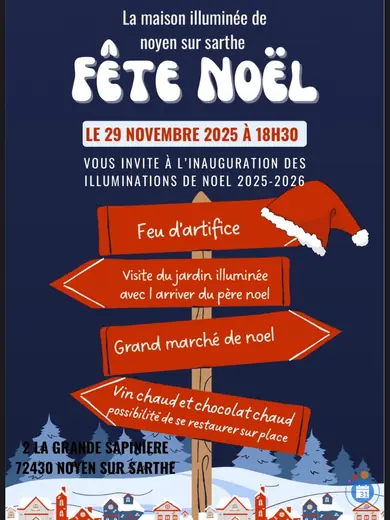 Affiche Inauguration des illuminations de Noël avec marché de Noël