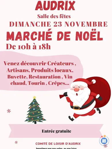 Affiche Marche de Noël à Audrix (salle des fêtes)
