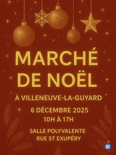 Affiche Marché de Noël à Villeneuve la Guyard 2025