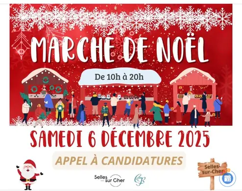 Affiche Marché de Noël à Selles-sur-Cher