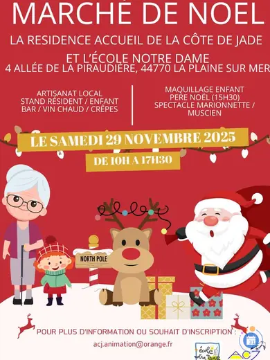 Affiche Marché de Noël Résidence Côte de Jade et Ecole Notre Dame