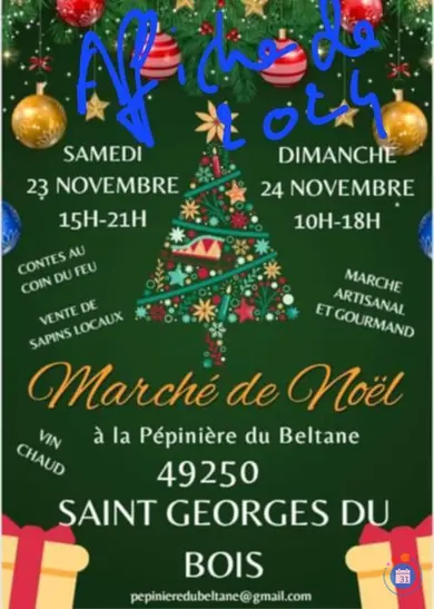 Affiche Marché de Noël à la pépinière du Beltane