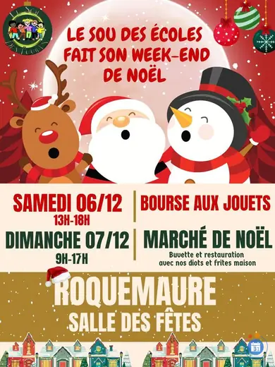 Affiche Marché de Noël du sou des écoles