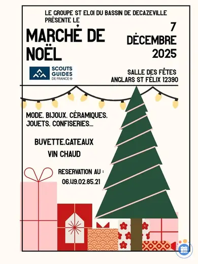 Affiche Marché de Noël organisé par le scout et guide