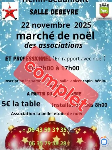 Affiche Marché de noël de l association la belle étoile de noël