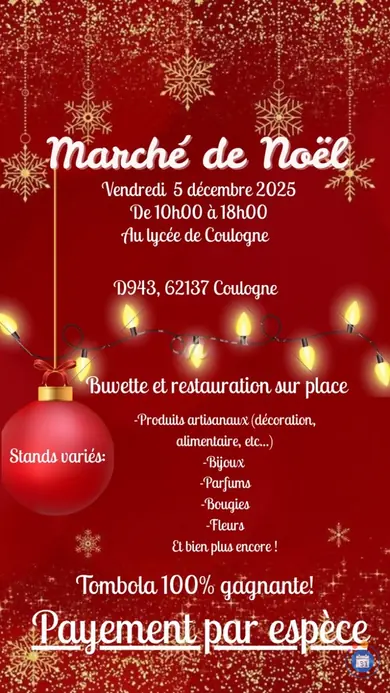 Affiche Marché de Noël du lycée agricole de Coulogne