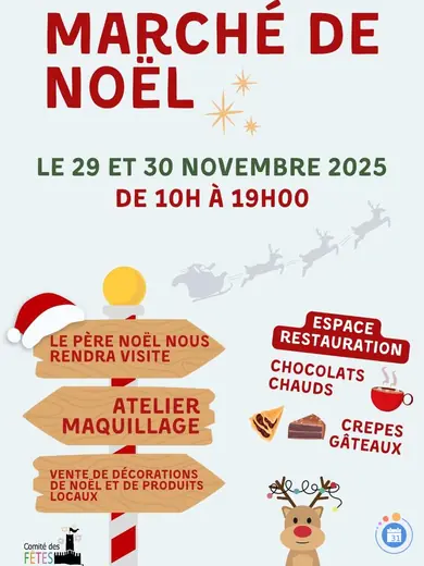 Affiche Marché de Noël Du comité des fêtes de Mornas