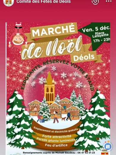 Affiche Marche de Noël du Comite des Fetes de Deols