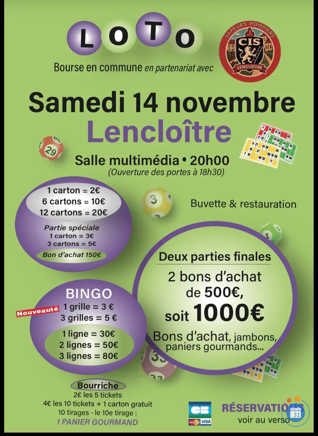 Image Loto pompiers de Lencloitre (photo 1)