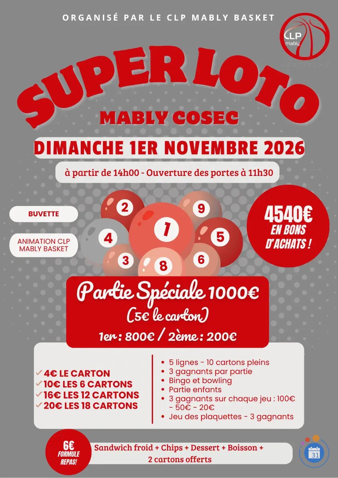 Image Loto du CLP Mably Basket (photo 1)