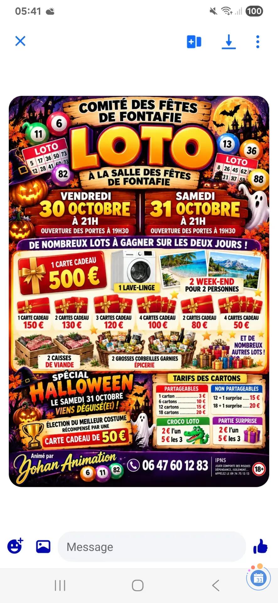 Image Loto du comité des fêtes de fontafie (photo 1)