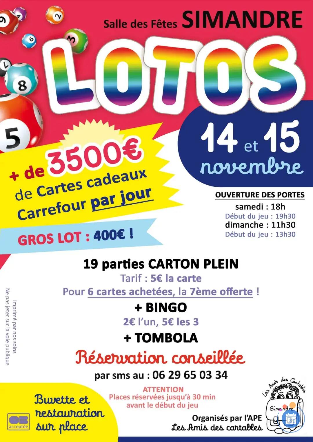 Image Double loto de l'APE Les Amis des Cartables (photo 1)