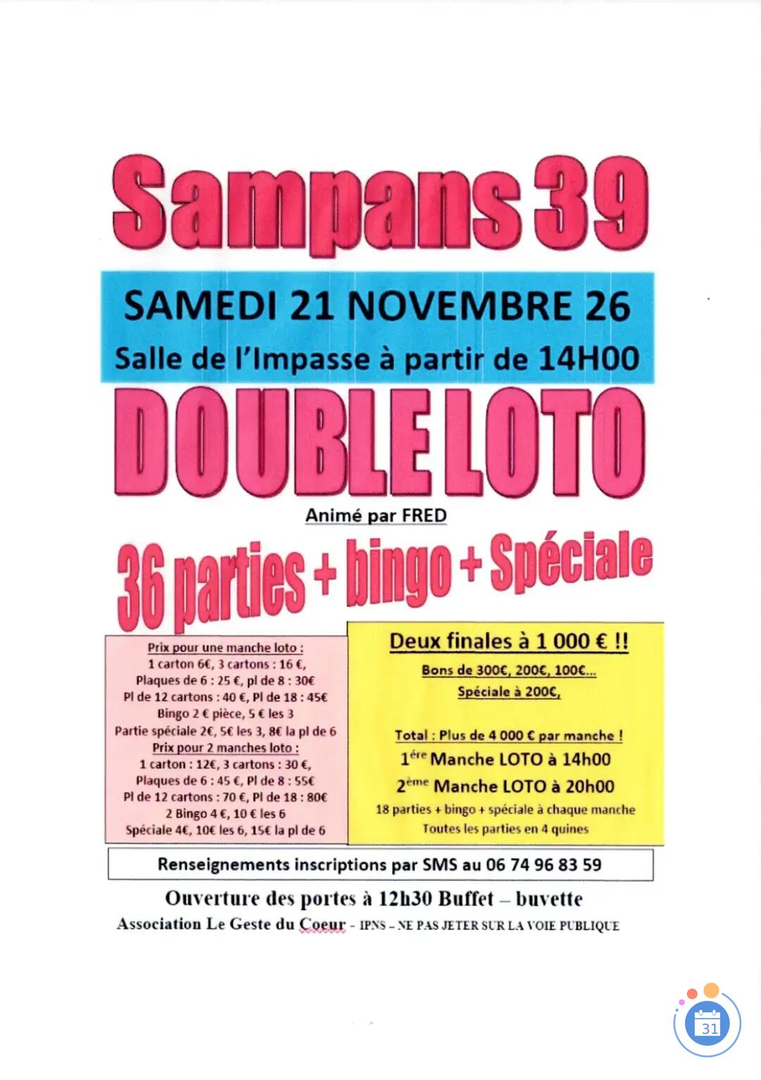 Image DOUBLE LOTO 2 FINALES A 1000 € (photo 1)