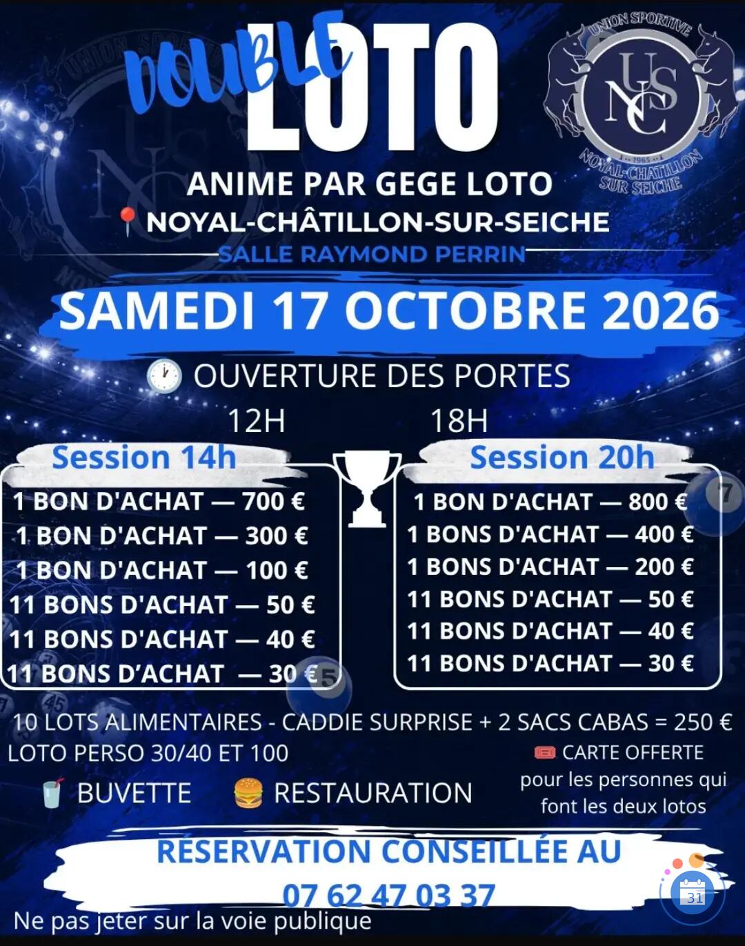 Image 2 Supers lotos de Asso NC US FOOT Anim Gégé loto (photo 1)