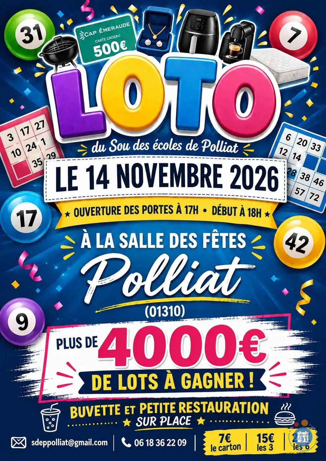 Image Loto du Sou des écoles de Polliat (photo 1)