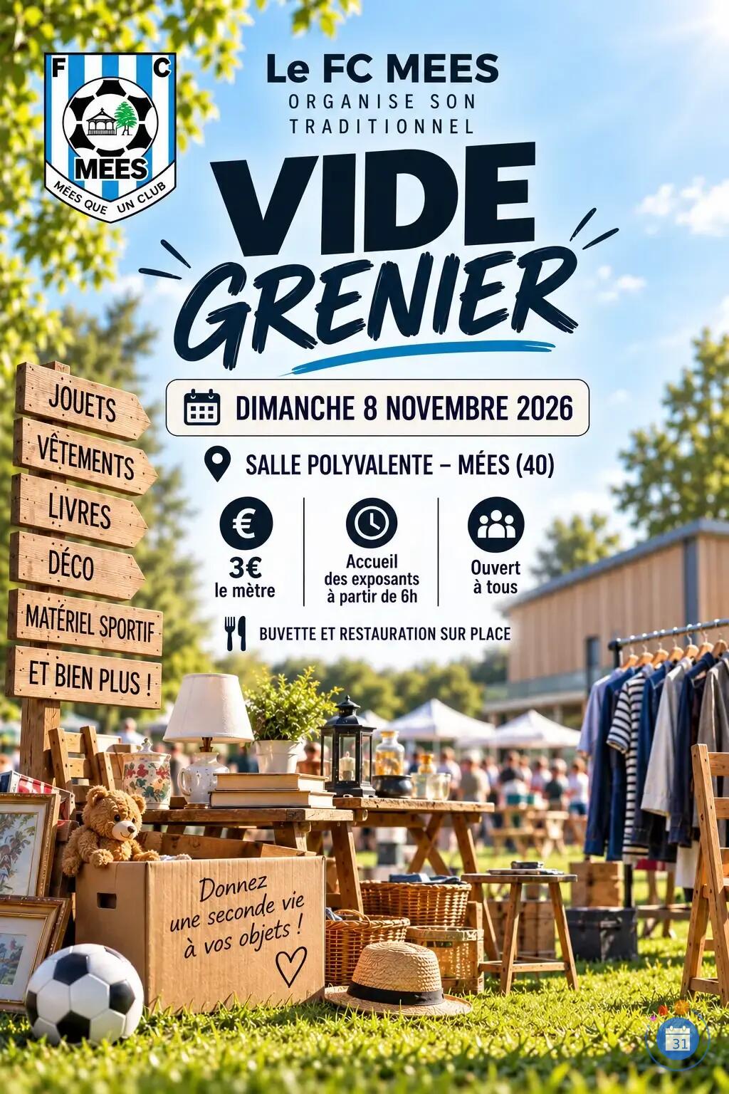 Image Vide grenier ,vide poussettes du Fc Mees (photo 1)