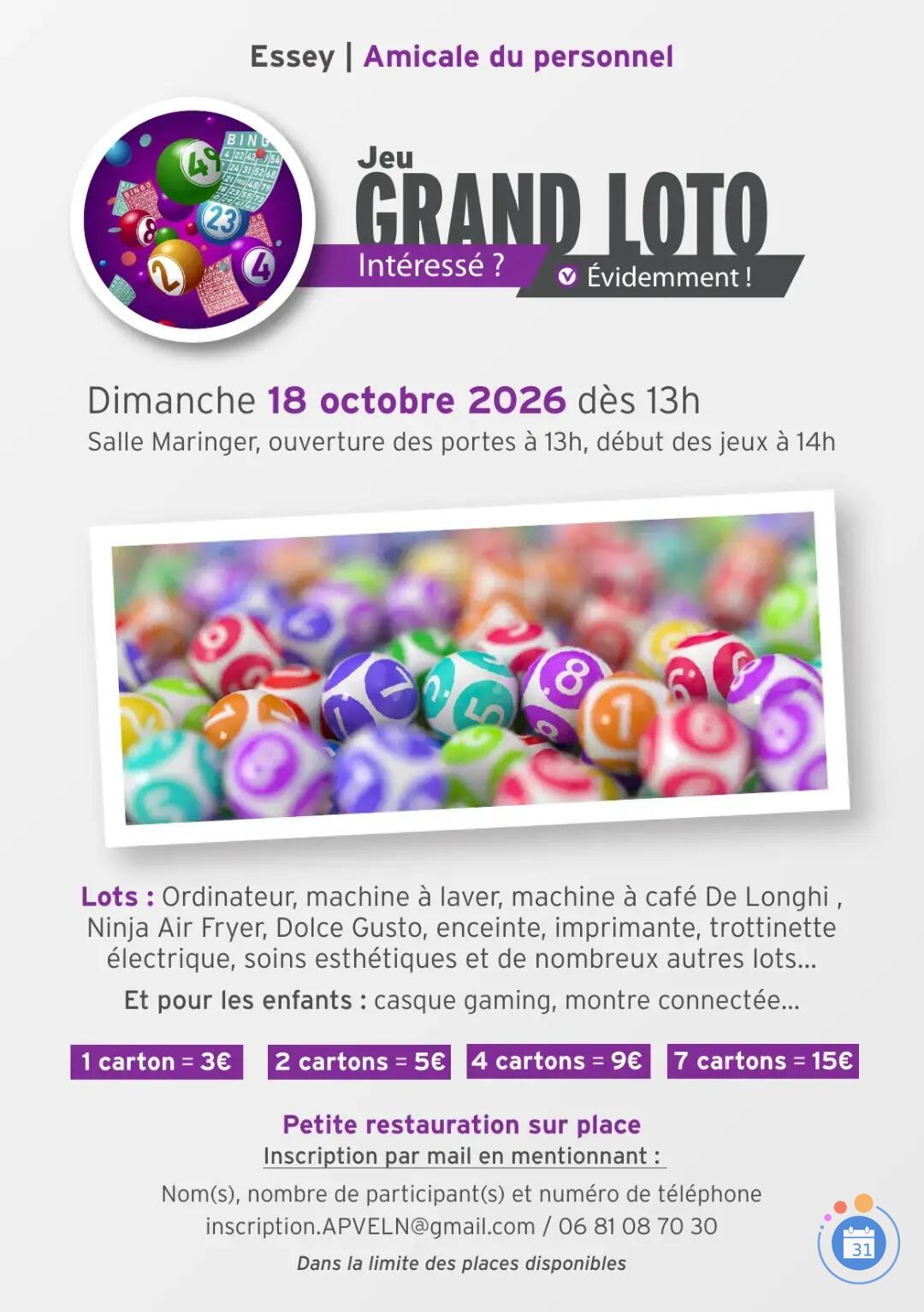 Image Loto de l'Amicale du Personnel de la Ville d'Essey-les-Nancy (photo 1)