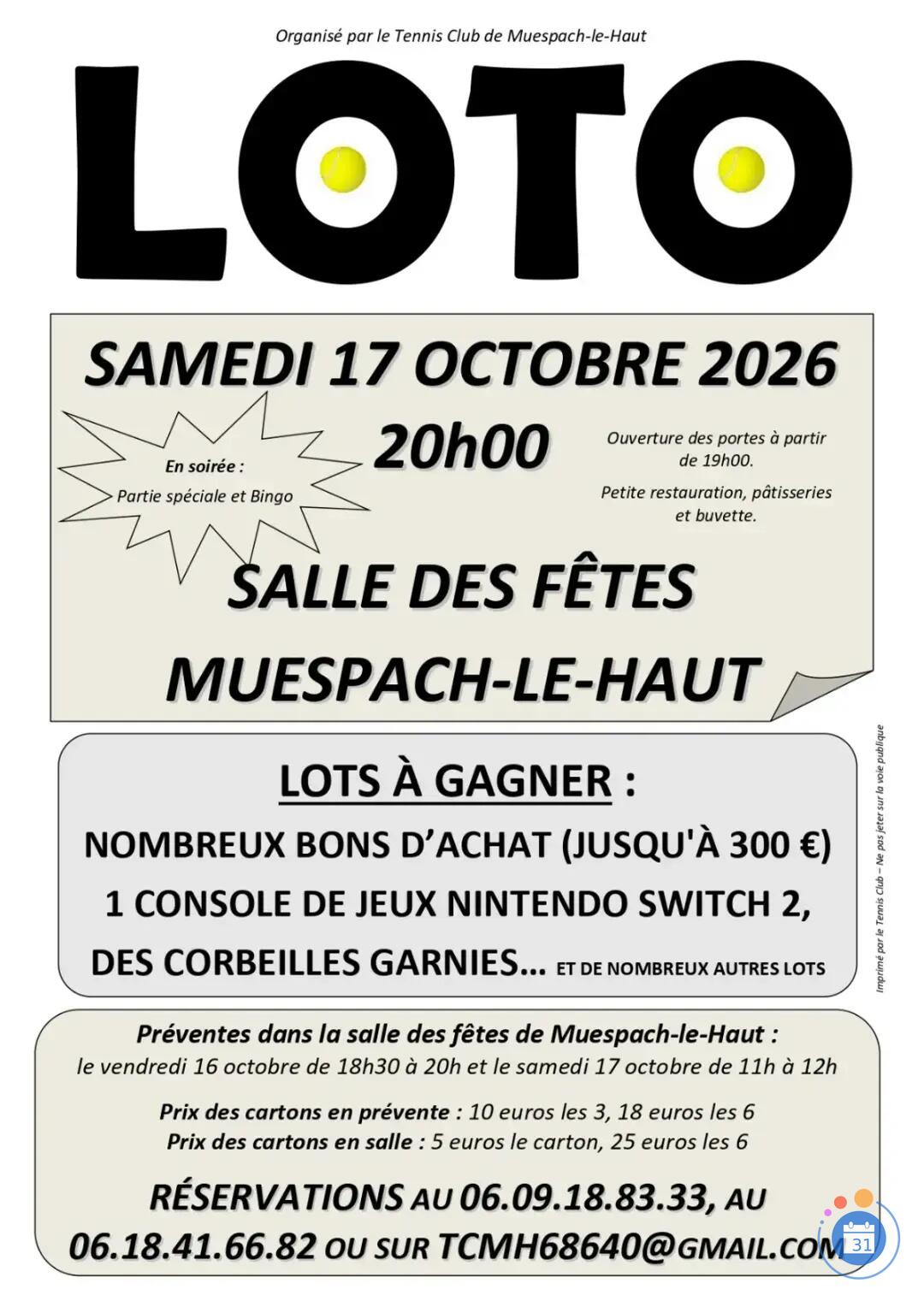 Image Loto du Tennis Club de Muespach-le-Haut (photo 1)