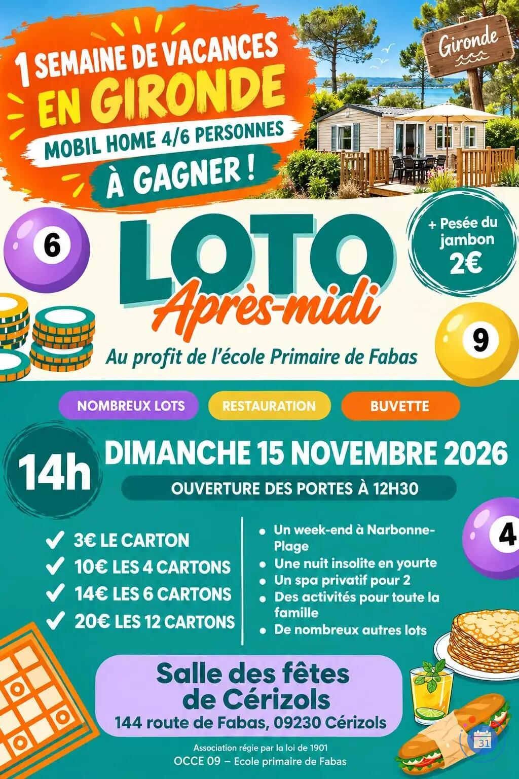 Image Grand loto de l'école de Fabas (photo 1)