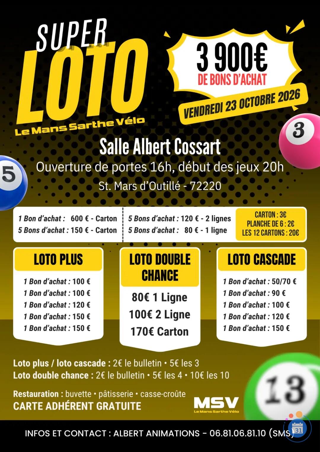 Image Super Loto - Le Mans Sarthe Vélo (photo 1)