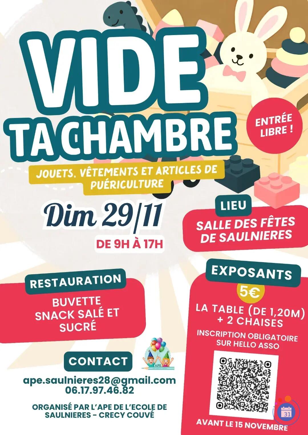 Image Vide ta chambre 29 Novembre 2026 (photo 1)
