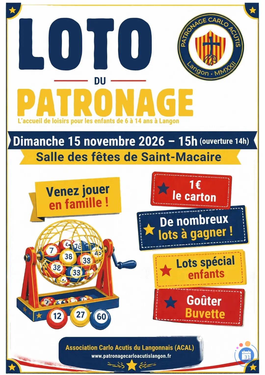 Image Loto du Patronage de l'Association Carlo Acutis du Langonnais (photo 1)